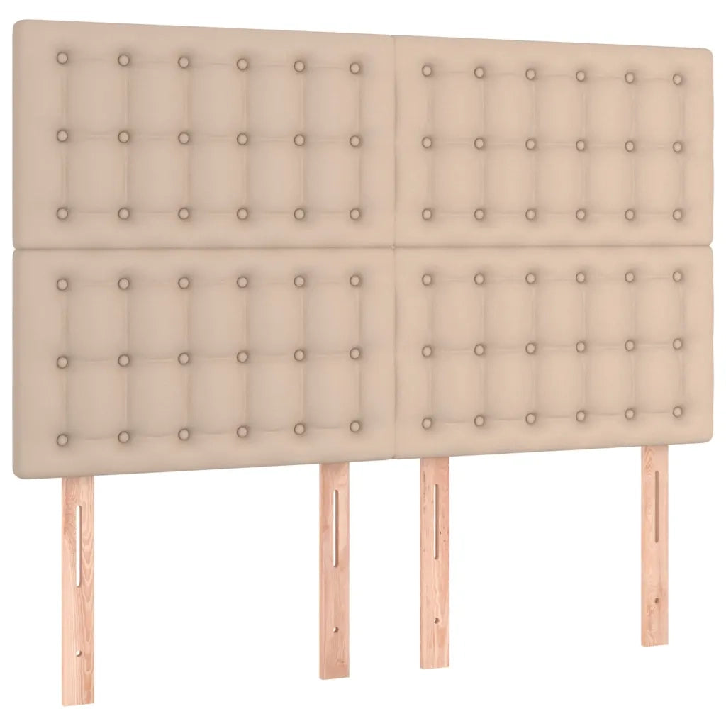 Testiera-Testata-Testiera Decorativa Cappuccino 144x5x118/128 cm in Similpelle