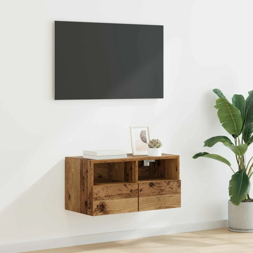 Mobile TV da Parete | Armadietto TV | Mobile Porta TV Legno vecchio 60 x 30 x 30 cm