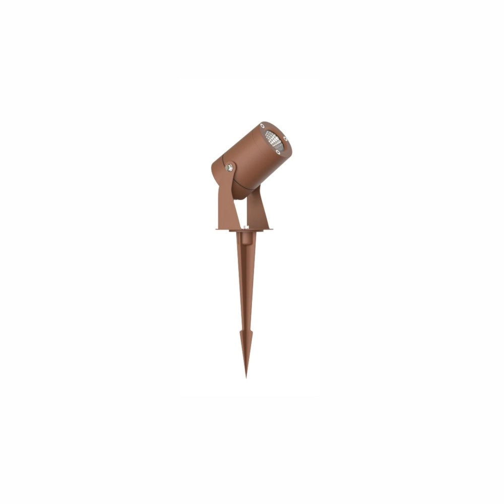 Sair - Faro a led a picchetto rotondo 10W IP65 Corten 2200K - Luce da giardino per piante o siepe h36cm - Beneito faure