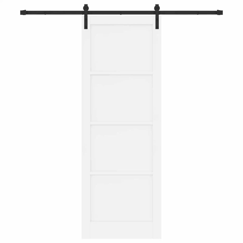 Porta scorrevole Bianco 83 x 232 cm Legno Massello di Pino