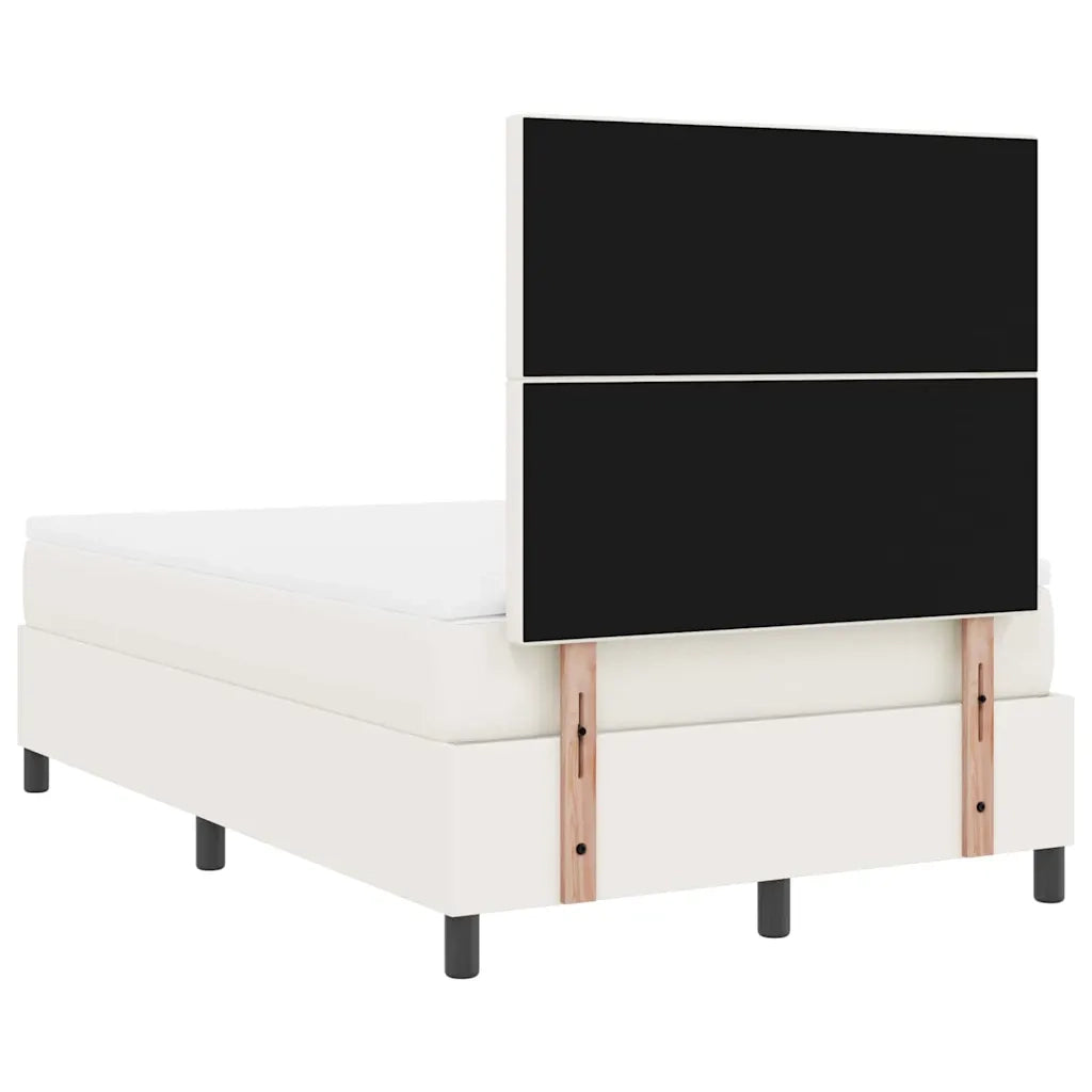 Letto a molle Crema e Bianco 120 x 190 cm Tessuto in Cords 3337549