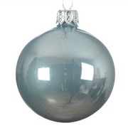 Box Da 4 Palline Di Natale Azzurra Lucido 10Cm