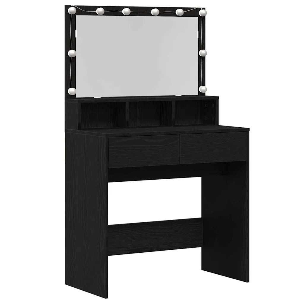 Tavolo da Trucco con cassetto Rovere Nero 80 x 41 x 134,5 cm 871539