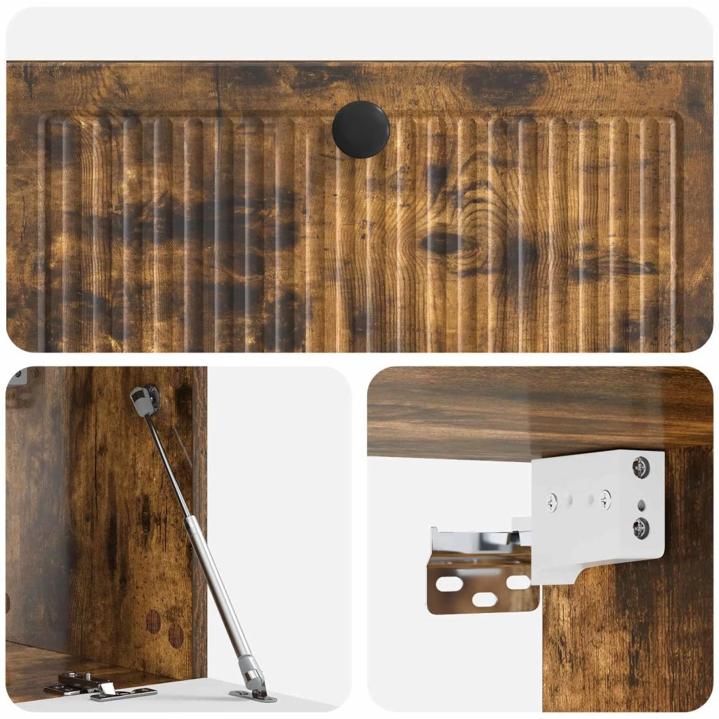 Mobile Porta TV da Muro Rovere Fumo 78,5 x 31 x 30 cm 898040
