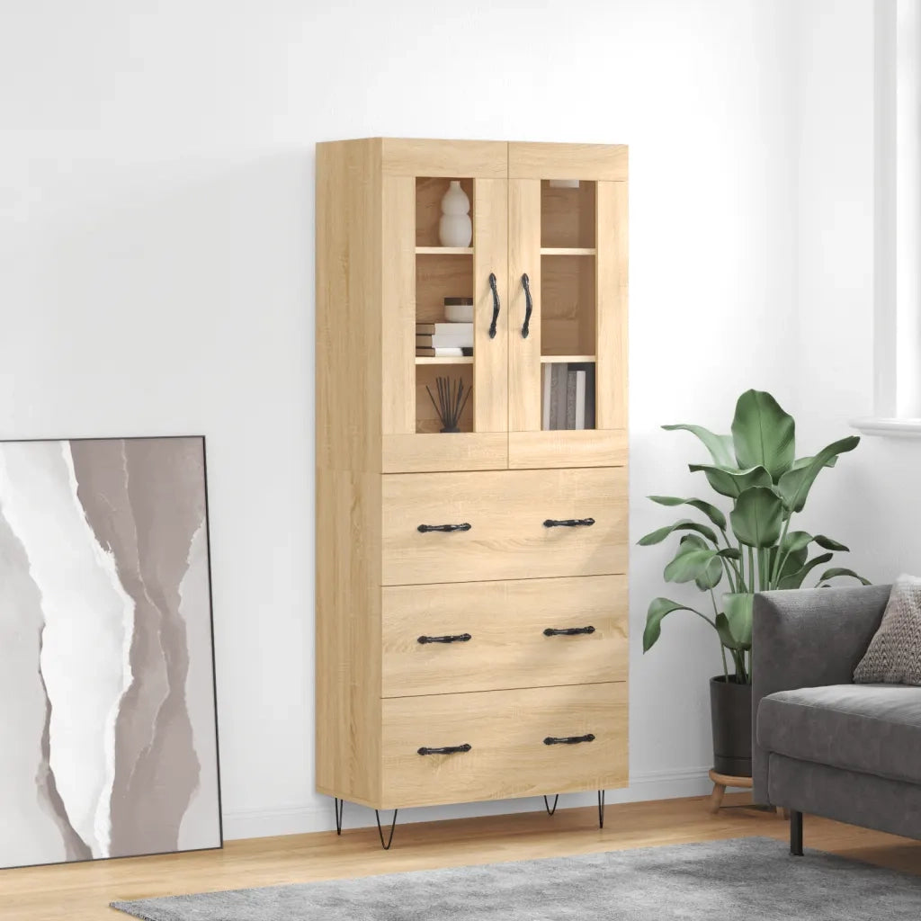 Credenza | Madia | Buffet da pranzo | Armadio da pranzo Rovere Sonoma 69,5x34x180 cm in Legno Multistrato