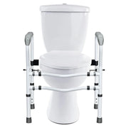 Supporti di sicurezza per WC regolabili 57-62 x 63,5-76 cm clip girevole antiscivolo design bianco 20_0010979