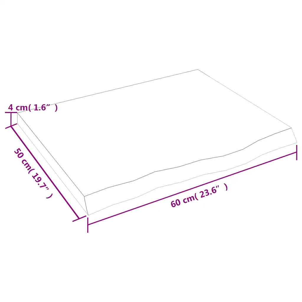 Piano Bagno Marrone 60x50x(2-4) cm Legno Massello Trattato CFW6954128