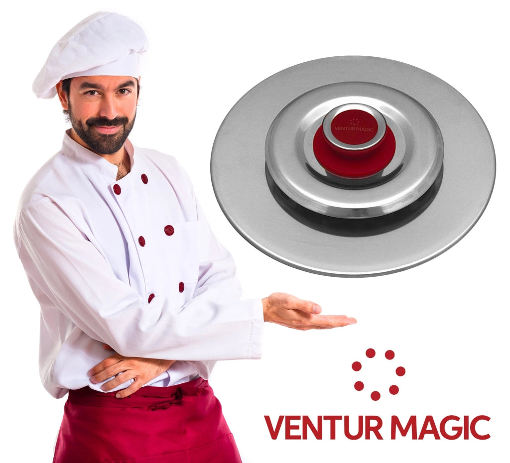 Coperchio Magico Antiodore Ø25 cm Ventur Magic in Acciaio Inox Pomolo in Bachelite Cooker Rosso