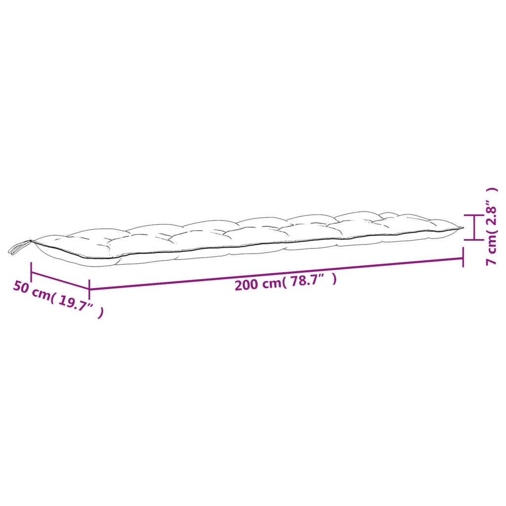 Cuscino Panca Giardino-Cuscini per panchina da esterno Antracite M¨¦lange 100x50x7cm Tessuto 485022