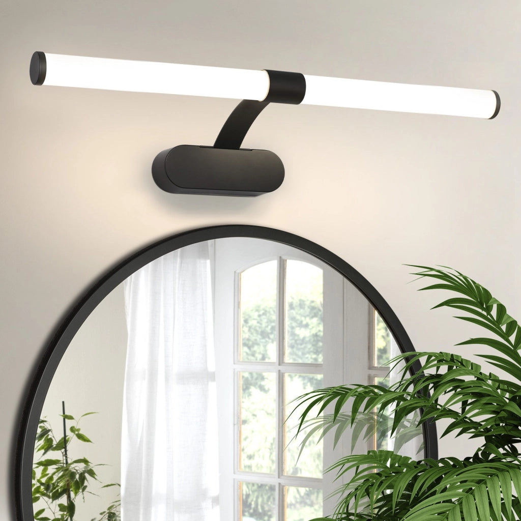 ZMH Lampada da Specchio LED per Bagno Nera 60 cm 8W Moderna IP44 a Parete Luce Neutra 4000K per Cucina e Armadio