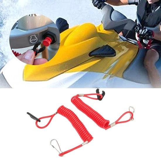 Noodstopschakelaar per lanyard 150cm per motor fuoribordo - Corda di sicurezza - Installazione semplice - affidabilità in uso