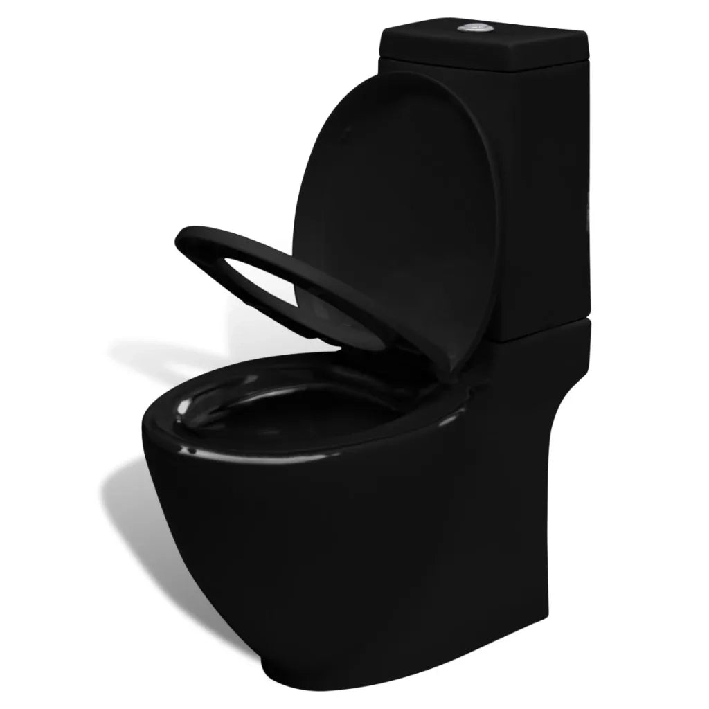Set di Bidet e Toilette da Pavimento in Ceramica Nera 270060