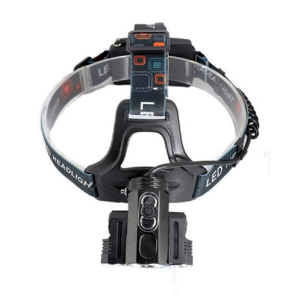 Trade Shop - Torcia Lampada Frontale Led Ricaricabile 3led 5000 Lumen Cree T6 100mt 180° 1825 -