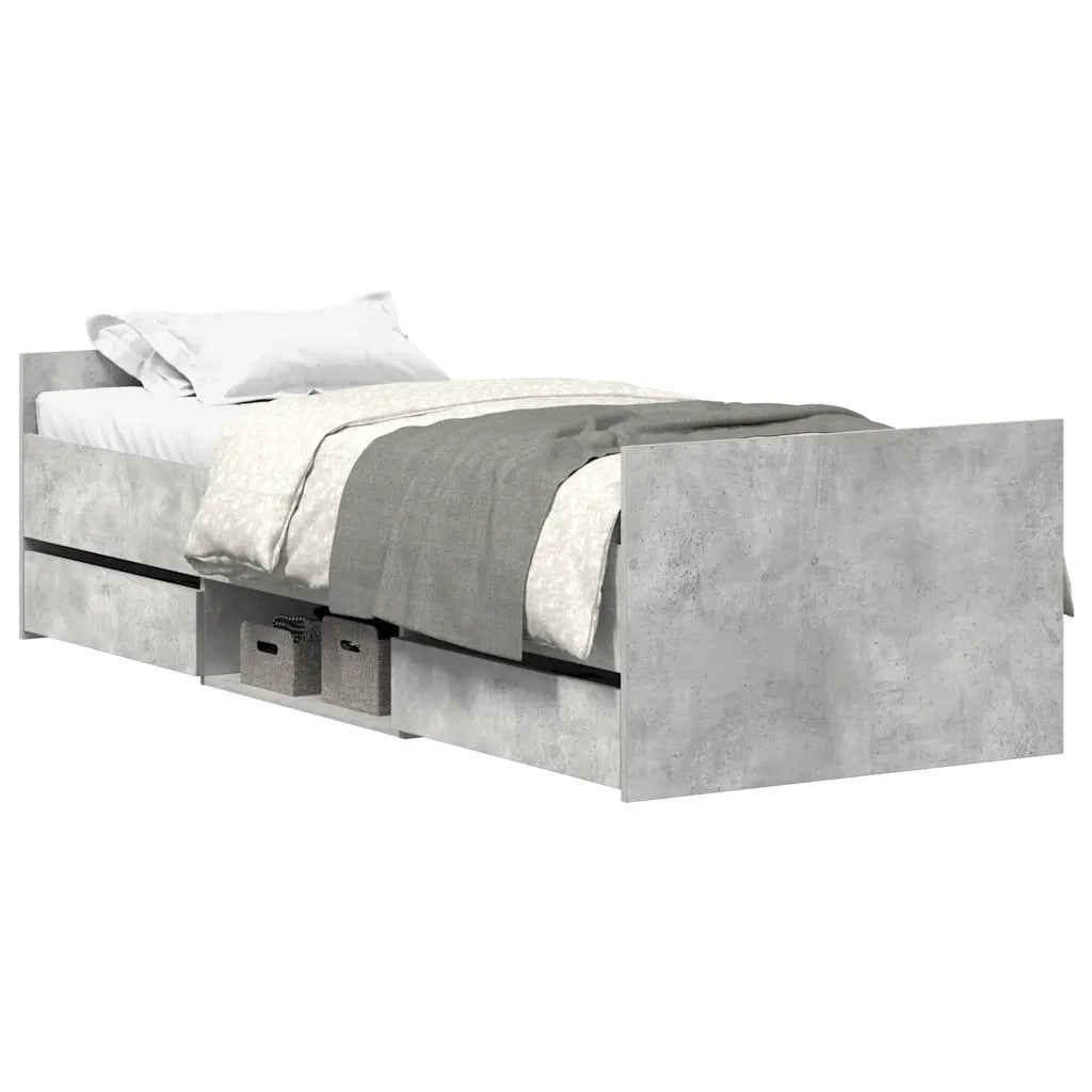 Giroletto con Testiera e Pediera Grigio Cemento 90x190 cmcod mxl 108023