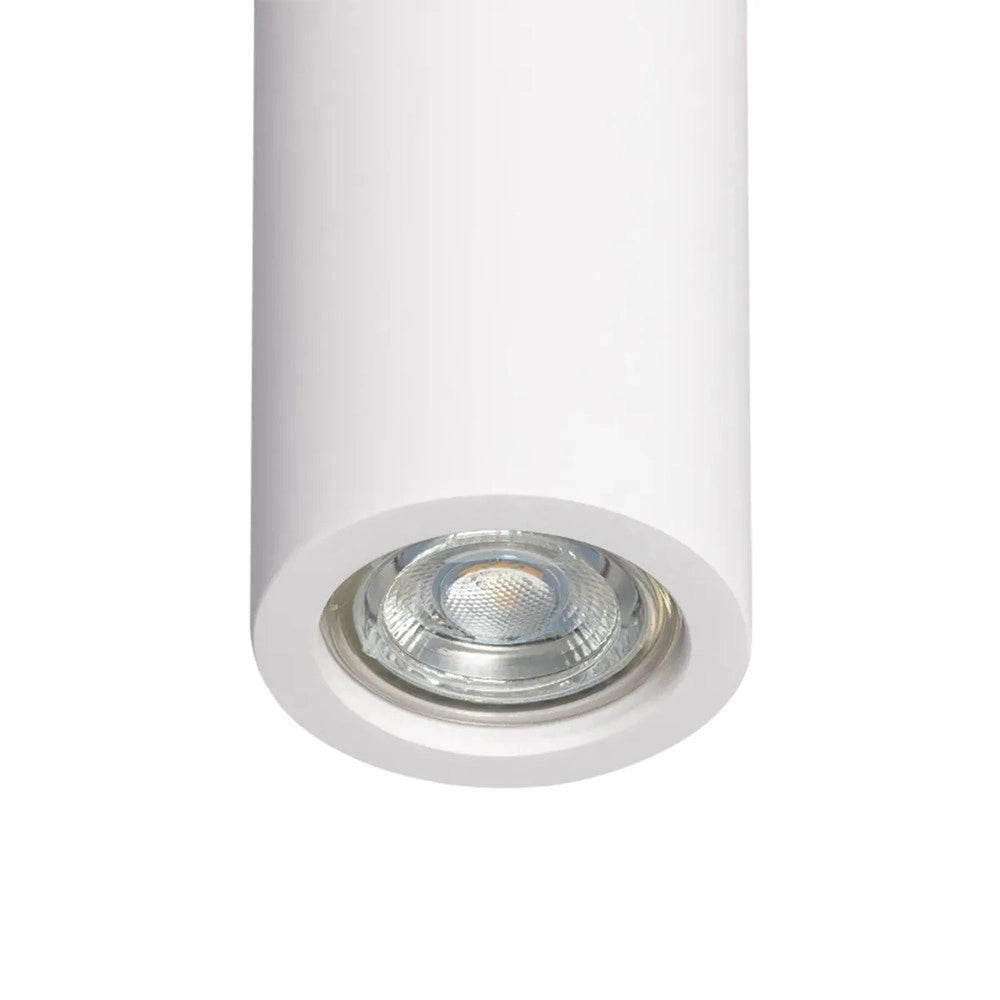Trade Shop - Porta Faretto Lampada Soffitto Gu10 Cilindro In Gesso H90mm Verniciabile Gs-c90-t -