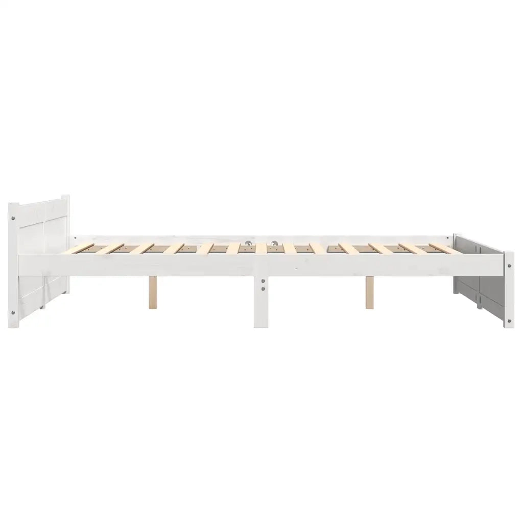 Giroletto-Struttura Letto Bianco in Legno Massello 140x200 cm 621706