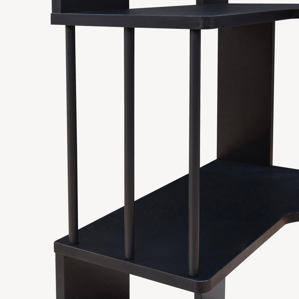 Scaffale Angolare Afrel con 5 Ripiani Aperti 160x54x54 cm - Nero [en.casa]