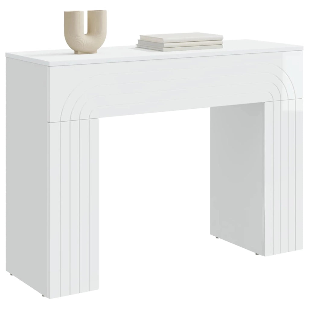 Tavolino da salotto Bianco Lucido 102 x 35 x 75 cm 899931
