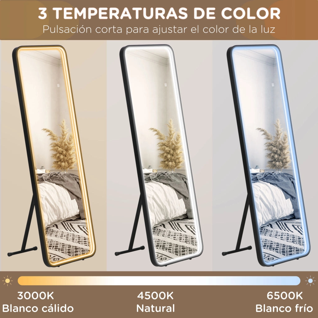 Specchio a Pieno Corpo LED ¨C zephmum ¨C Grigio 151.5x50 cm