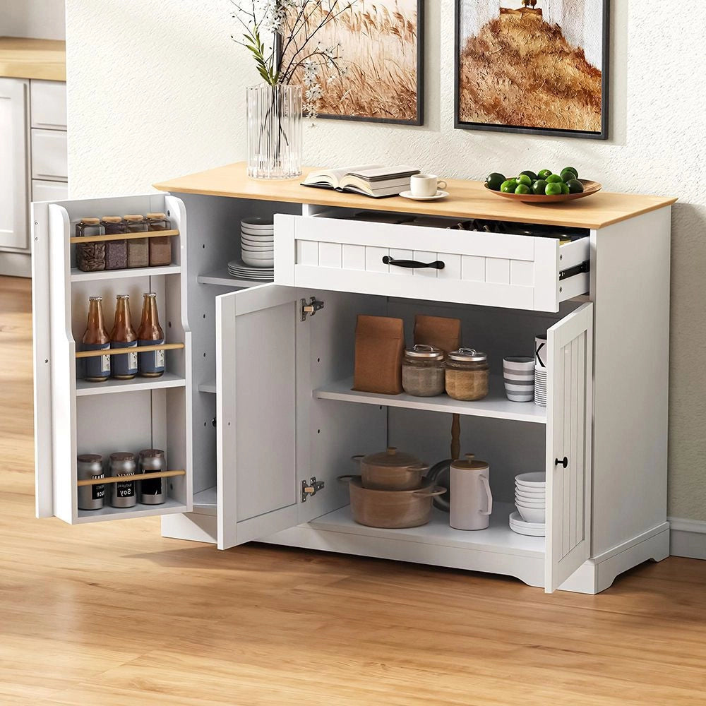 Buffet moderno elegante - Xylo - 3 porte 1 cassetto bianco naturale