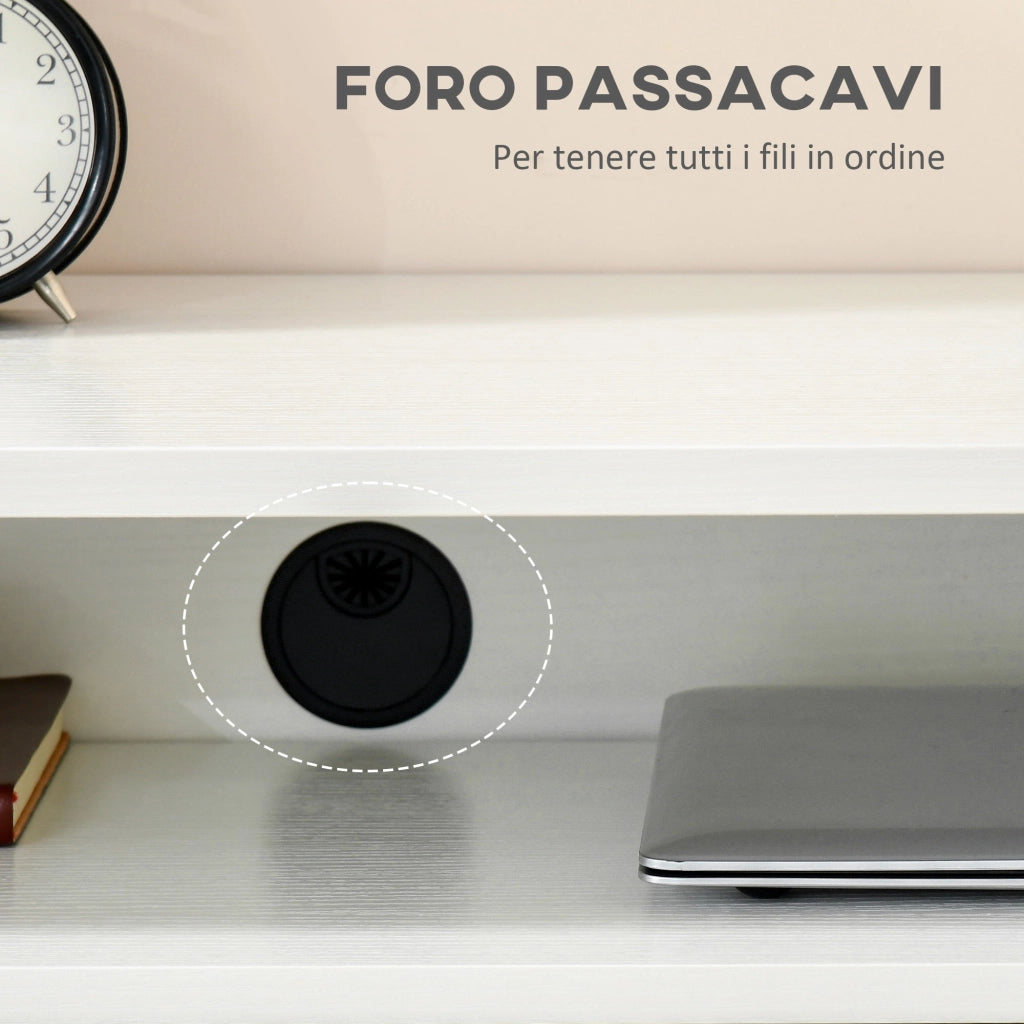 Scrivania con cassetti e ruote ¨C zephmum ¨C bianco, 100x36x88cm