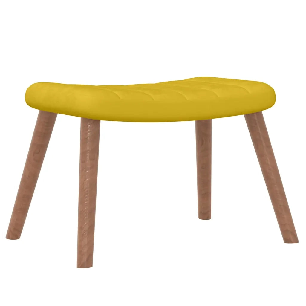 Divano Sedia-Poltrona Relax con Poggiapiedi Giallo Senape in Velluto 799332