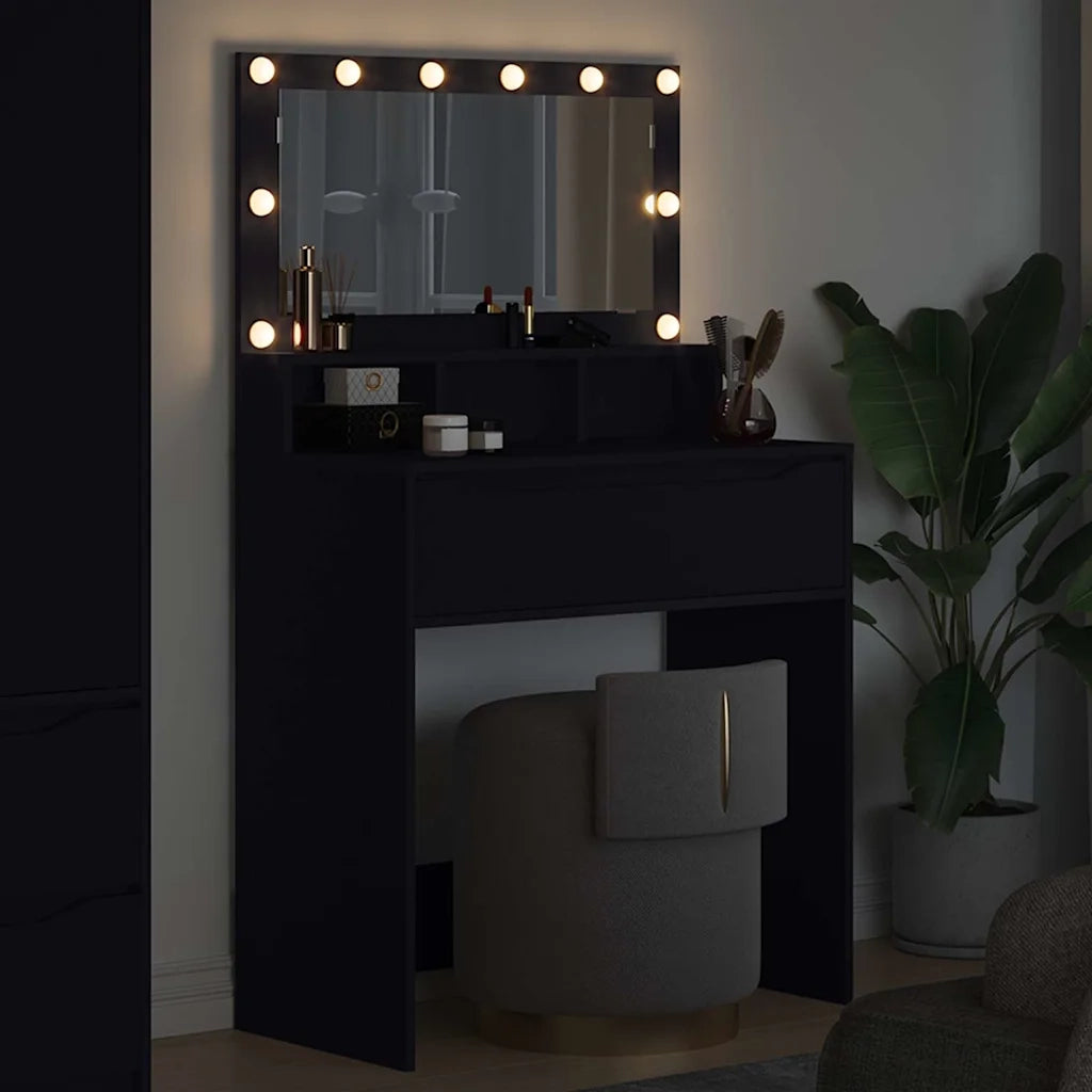 Tavoli da Trucco per Camera da Letto Nero 80 x 39,6 x 135 cm 888968