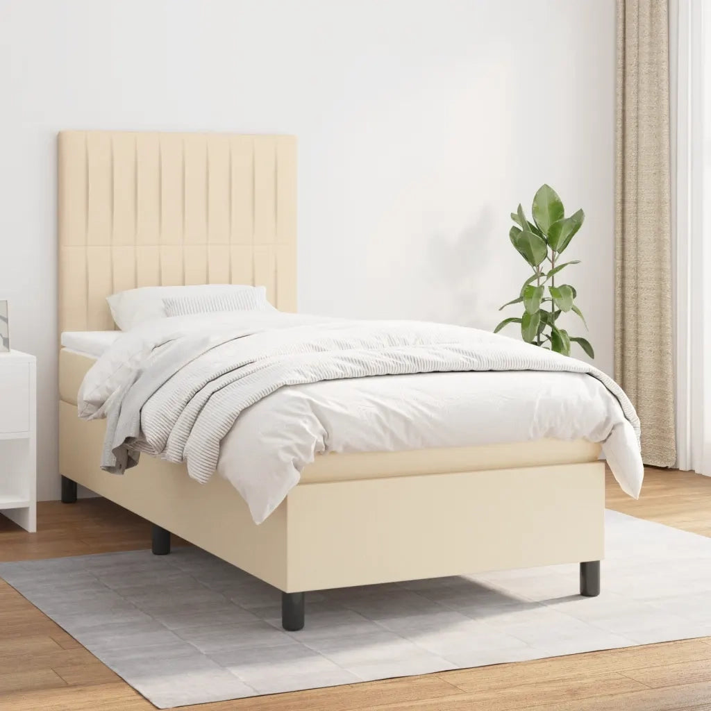 Giroletto a Molle con Materasso-Struttura Letto Crema 80x200 cm inTessuto 792062