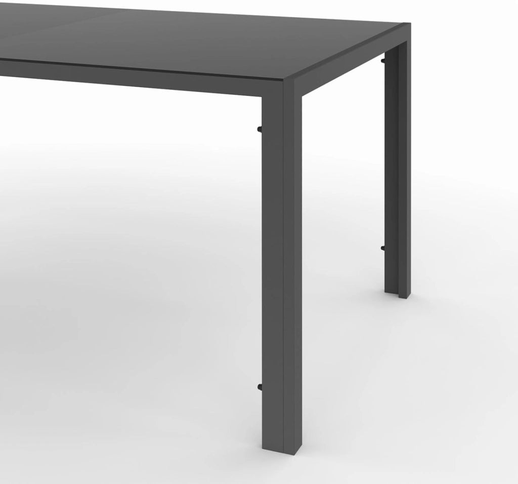 Set di mobili da Giardino Madrid Tavolo 150 CM e 6 sedie impilabili Grigio Antracite
