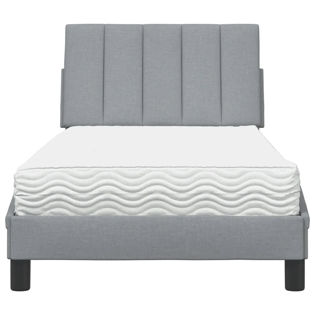 Letto con Materasso Hanko Grigio Chiaro 80x200 cm in Tessuto 3310489