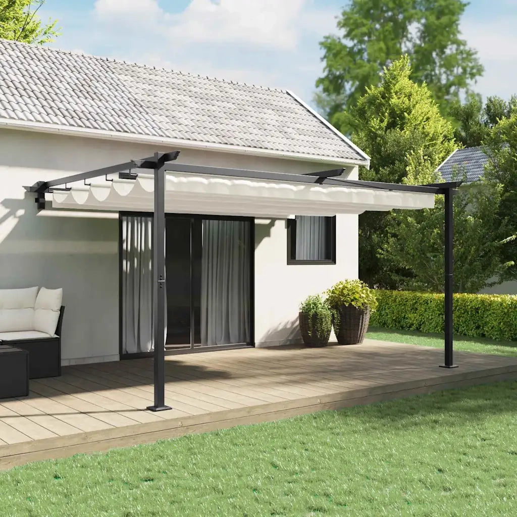 vidaXL Gazebo a Muro Crema Acciaio