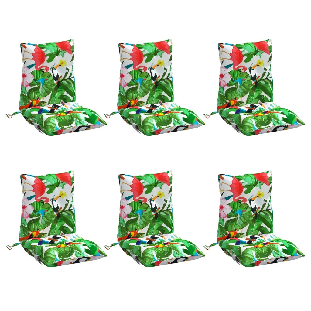 Cuscini Sedia Schienale Basso 6pz Multicolore in Tessuto Oxford