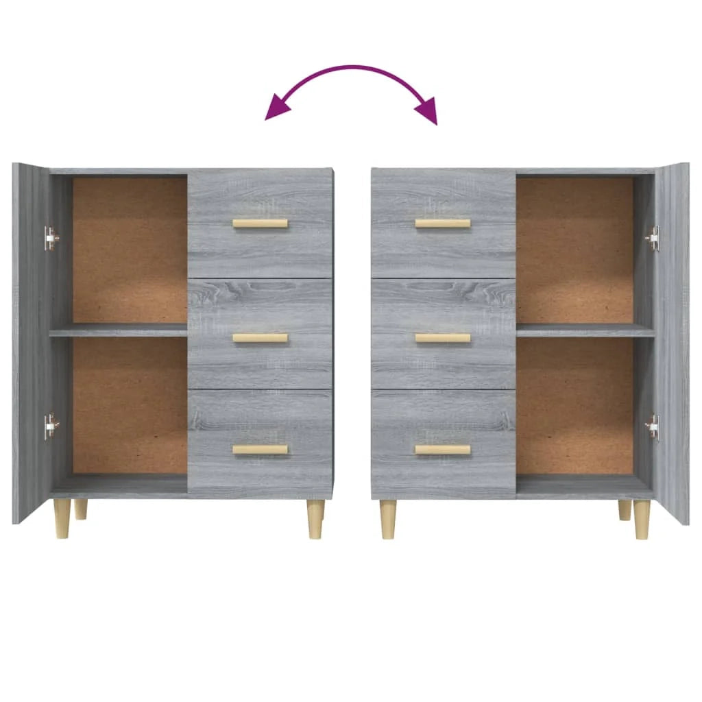 Buffet credenza cassettiera armadio mobile contenitore organizer per cucina soggiorno salotto Sonoma 69,5 x 34 x 90 cm legno ingegnerizzato grigio 02_0036482
