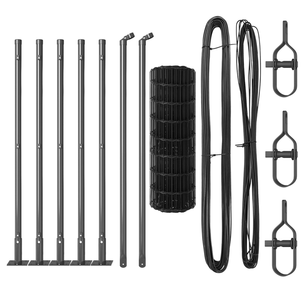 Euro Fence con 7 Posti Flangiati 0.4x10 m Acciaio Zincato