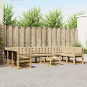 Set di divani da esterno con cuscino 11 pcs Bianco e Beige