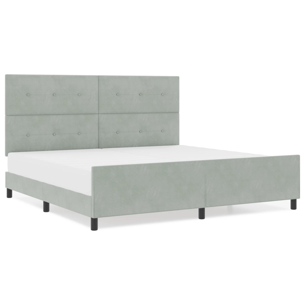 Struttura Letto Grigio Chiaro 200x200 cm in Velluto