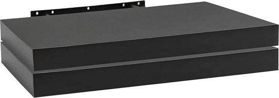 Pannelli per parete in legno MDF - nero - 90cm - Pannelli per parete fluttuanti contro il muro - Mobile per parete - Pannello per foto camera da letto dei bambini - Pannello per libri - Set da 2 pezzi