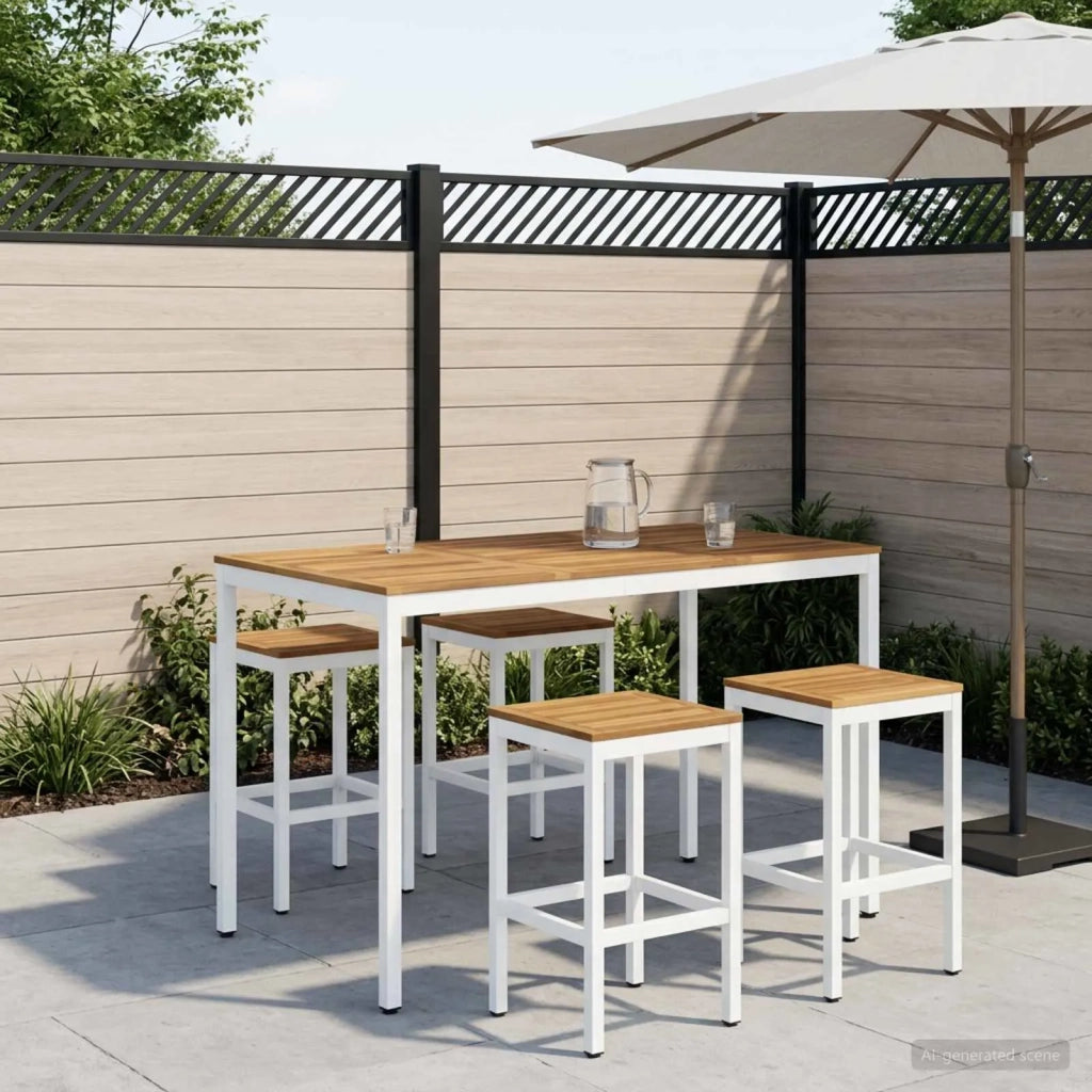 Tavolo Bar da Giardino Bianco 141 x 80,5 x 105 cm 901783