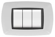 PLACCA LIFE LIVING PLAST BIANCO 4P CORNICE NERO- ELETTROCANALI- 1,0 pz