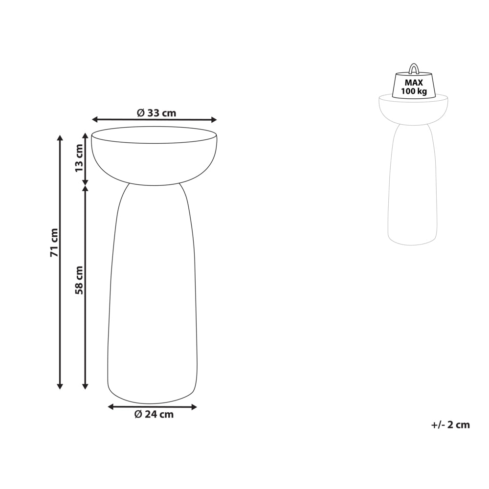Tavolino d'accento in fibra di vetro MgO di forma rotonda con effetto terrazzo di forma bianca resistente alle macchie UV, alla ruggine, all'acqua e al vento, moderno per il soggiorno all'aperto
