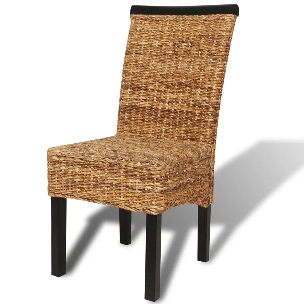 Sedie da Pranzo 4 pz in Legno Massello di Mango e Abaca 274198