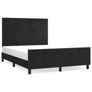 Letto matrimoniale | Letto per adulti | Giroletto senza Materasso Nero 140x200 cm in Velluto