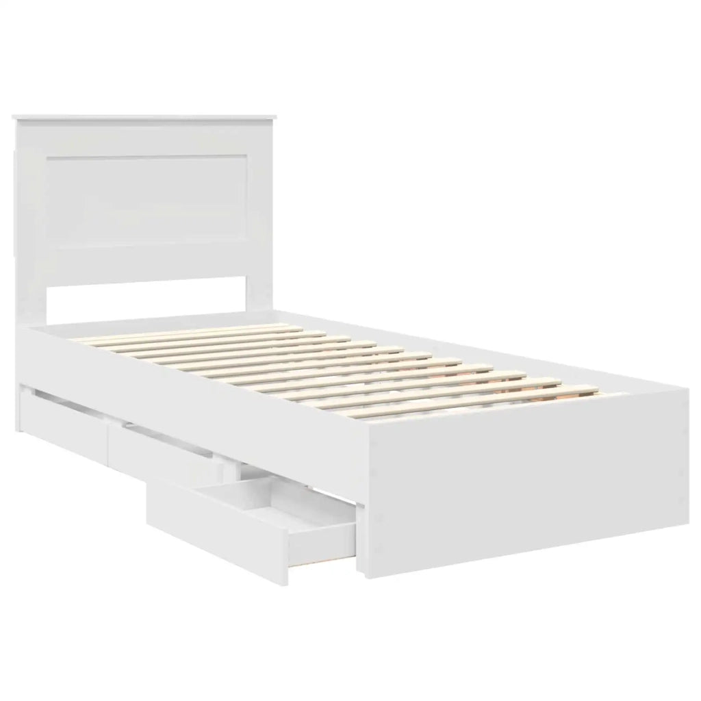 Struttura del letto Bianco 75 x 190 cm Legno Ingegnerizzato