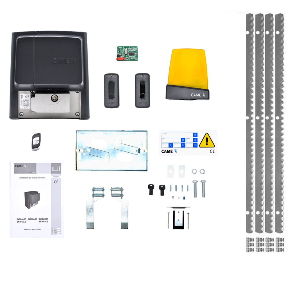 KIT CAME U2313 BX-78 AUTOMAZIONE CANCELLO SCORREVOLE CREMAGLIERA ZINCATA 4 METRI