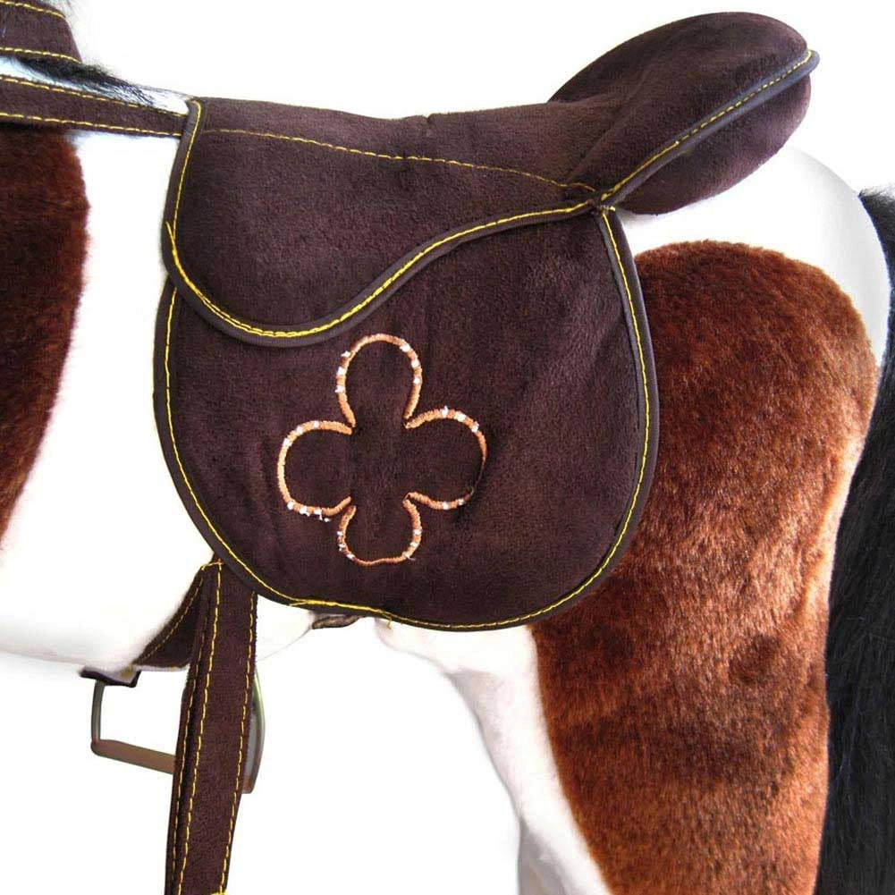 Cavallo a Dondolo Con Effetti Sonori Realistici Legno e Peluche Bambini Infanzia
