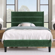Letto singolo 90x200 - Xylo - Velluto verde scuro moderno per giovani