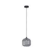 Lampadario Contemporaneo Mantunalle 1 Luce Acciaio Nero