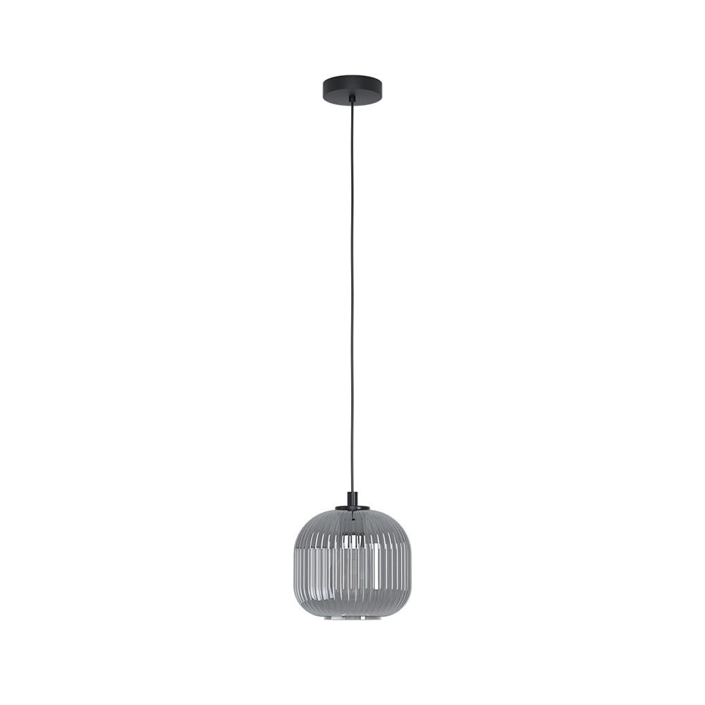Lampadario Contemporaneo Mantunalle 1 Luce Acciaio Nero