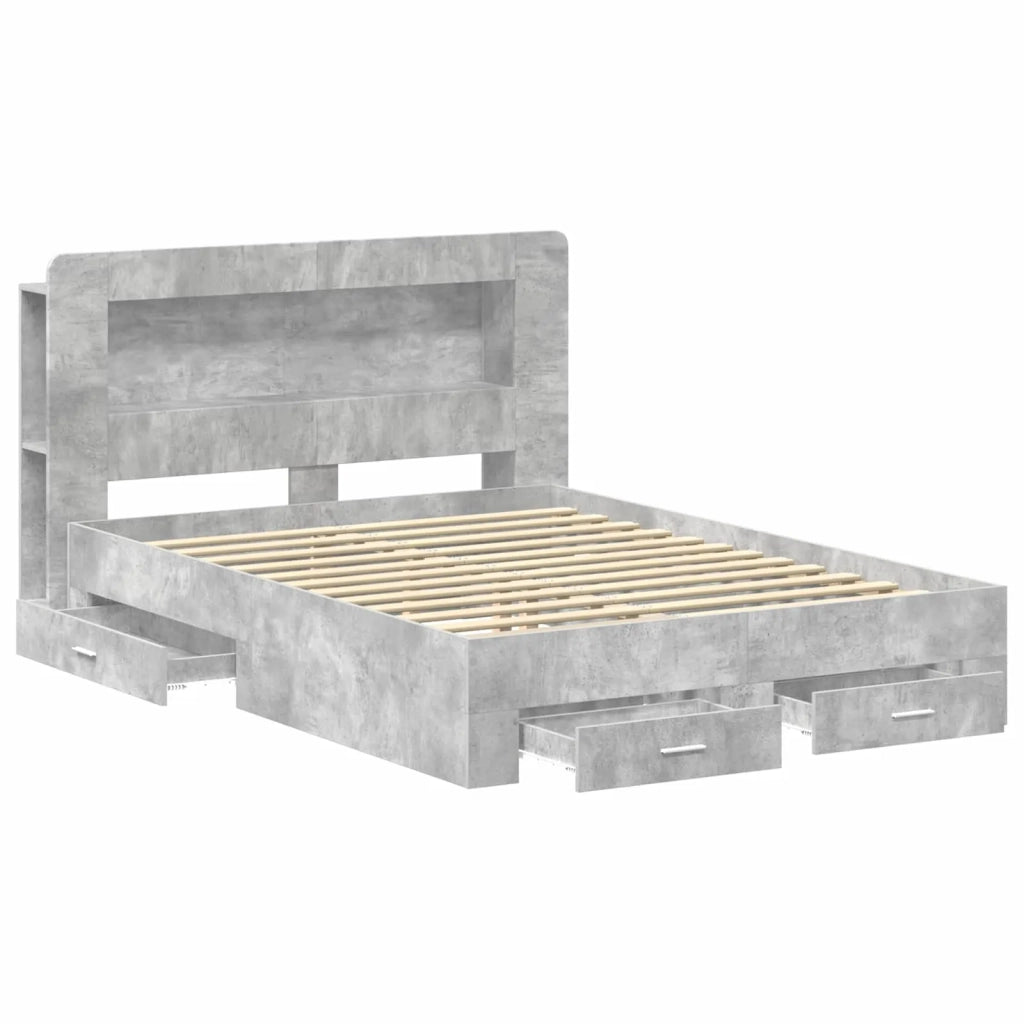 Telaio del letto con storage Grigio Cemento 160 x 200 cm