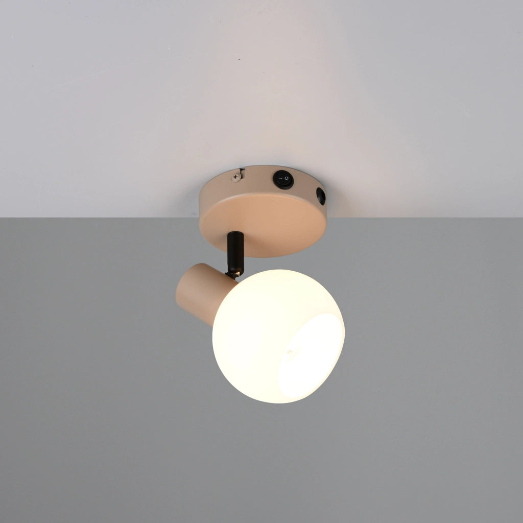 SPOT E14 BOBA H14CM BEIGE/VETRO BIANCO